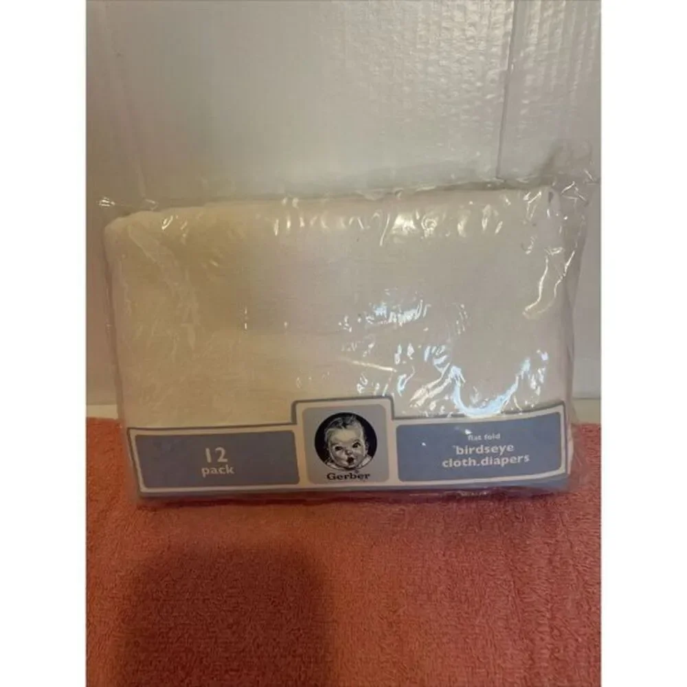 Gerber flat fold birdseye‎ cloth diapers 12 pack, Never Used Packaging Crinkled